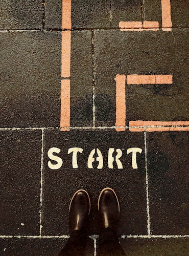 Feet At Starting Line - First Step