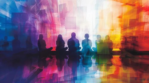 Abstract image representing therapy, counseling, or group support